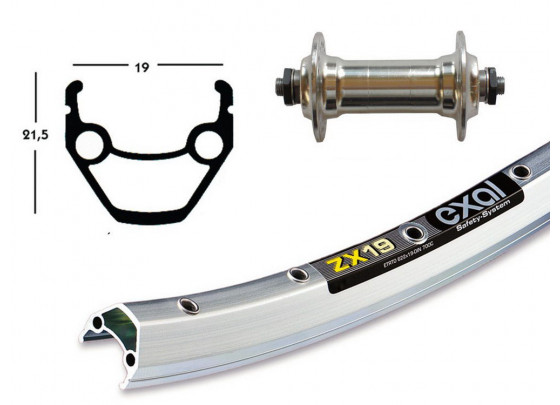 B-Ware: Bike-Parts Vorderrad 28x1.75 Alunabe SSP 36L Exal ZX 19 (Silber)