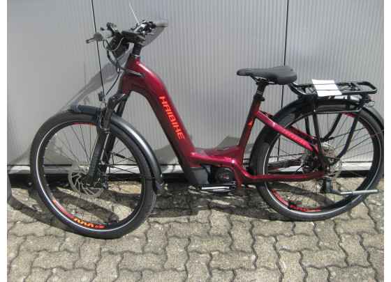 B-Ware: Haibike Trekking 11 Low E-Bike, R=46cm, 27,5", 750Wh Bosch CX, weinrot / neonrot