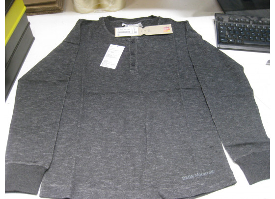 Restposten: BMW Henley Langarmshirt Herren, Größe S, grau