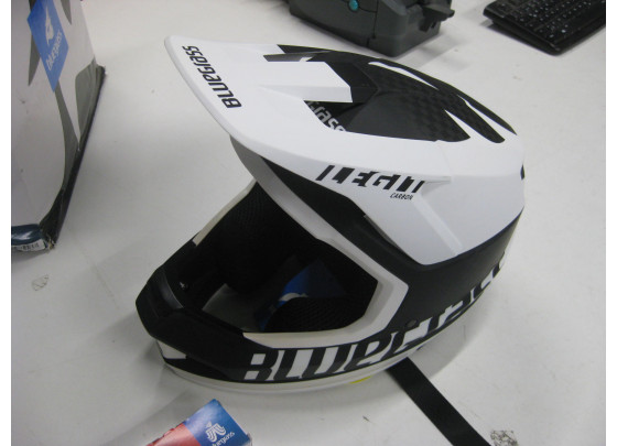 Restposten: Bluegrass Legit Carbon Fahrradhelm, Größe M, black white matt