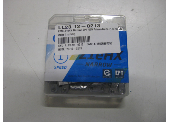 B-Ware: KMC Z1eHX Narrow EPT E25 Fahrradkette, 128 Glieder, silber