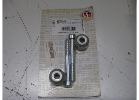 Restposten: Wunderlich Lenkererhöhung 20mm, silber, BMW F650 / 800 GS (Twin)