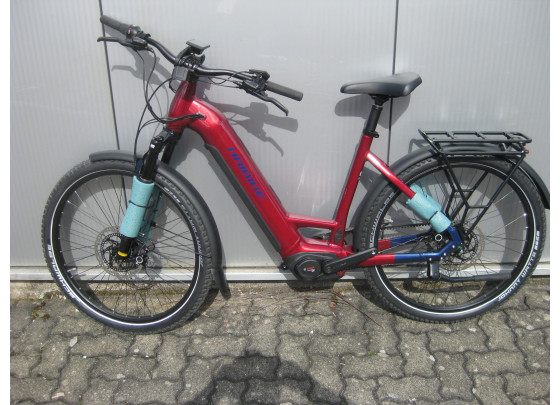 B-Ware: Haibike Trekking 9 ABS Low Trekking E-Bike, R=50cm, 27,5", 800Wh Bosch CX, dynamitrot / blau