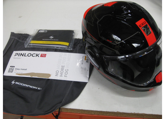 B-Ware: Scorpion EXO-TECH EVO Traveller Motorradhelm, Größe L, 59cm, Schwarz/Rot