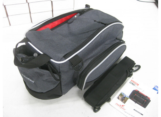 B-Ware: Haberland Flexibag XL Gepäckträgertasche 12L, mit UniKlip, grau/schwarz