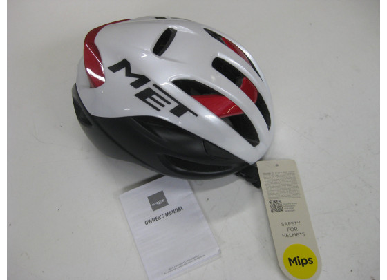 Restposten: MET Rivale MIPS Helm, Größe 52-56 cm, weiß/schwarz/rot