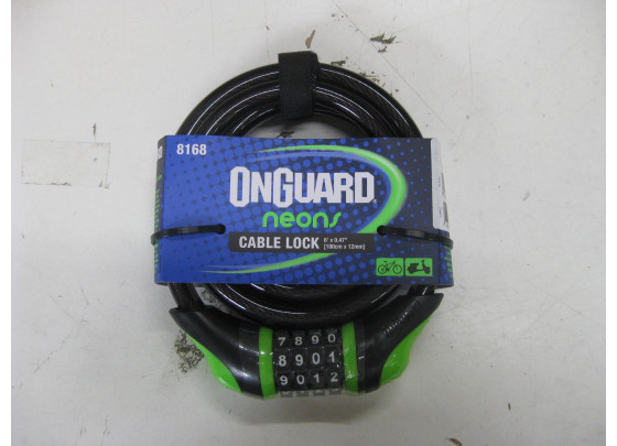 Restposten: Onguard Neon 8168 Zahlenkabelschloss (180cm, 12mm), grün