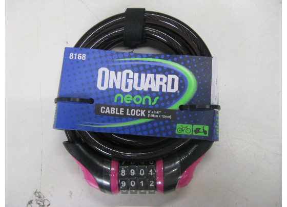 Restposten: Onguard Neon 8168 Zahlenkabelschloss (180cm, 12mm), rosa