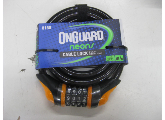 Restposten: Onguard Neon 8168 Zahlenkabelschloss (180cm, 12mm), orange