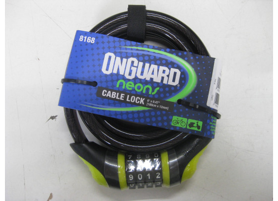 Restposten: Onguard Neon 8168 Zahlenkabelschloss (180cm, 12mm), gelb