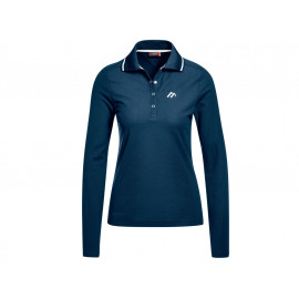 Restposten: Maier Sports Comfort Langarm Poloshirt Damen, Größe 42, blau