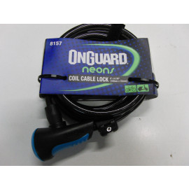 Restposten: Onguard Spiralkabelschloss Neon 8157, blau, 180cm, 10mm