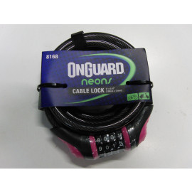 Restposten: Onguard Neon 8168 Zahlenkabelschloss, 180cm, 12mm, rosa